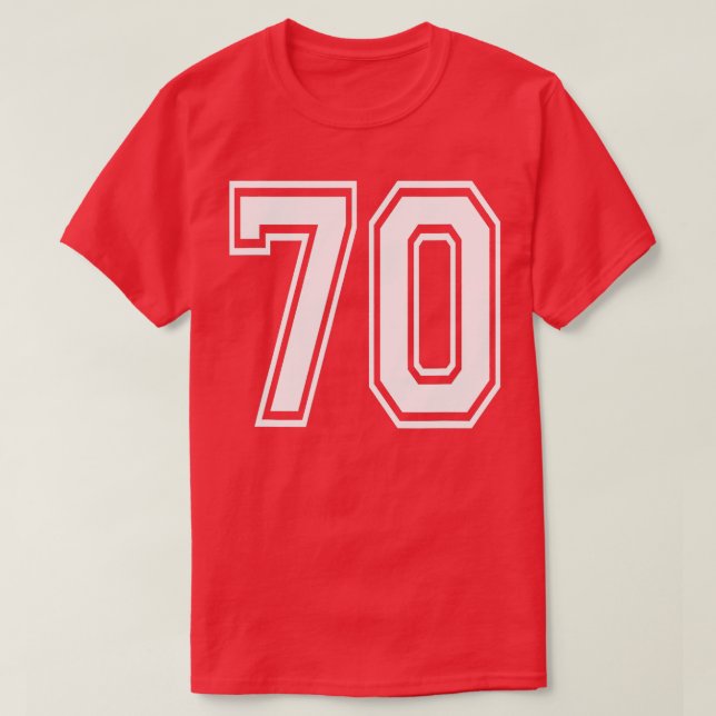 Number 70  Birthday Varsity Sports Team Jersey  T-Shirt (Design Front)