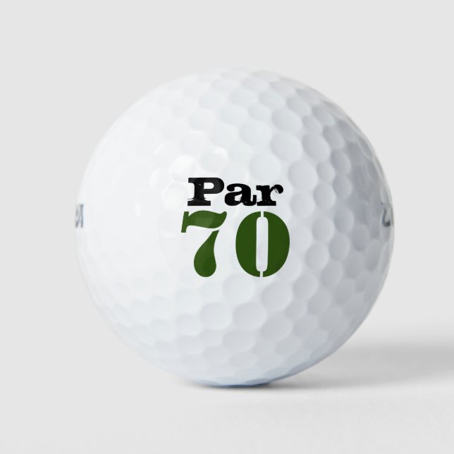 Number 70 par golf course for 70th birthday golfer balls (Front)
