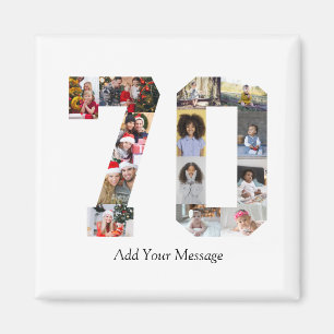 Number 70 Photo Collage Magnet
