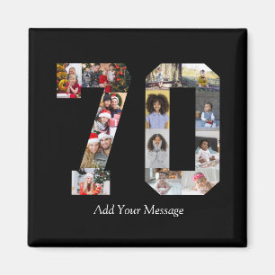 Number 70 Photo Collage Magnet