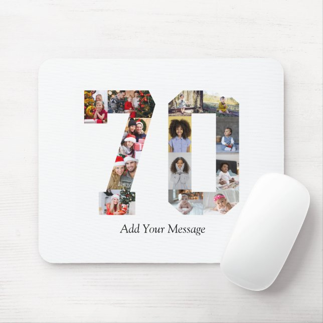 Number 70 Photo Collage Mouse Pad (With Mouse)