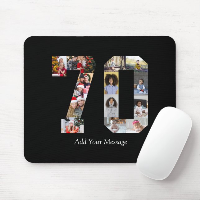 Number 70 Photo Collage Mouse Pad (With Mouse)