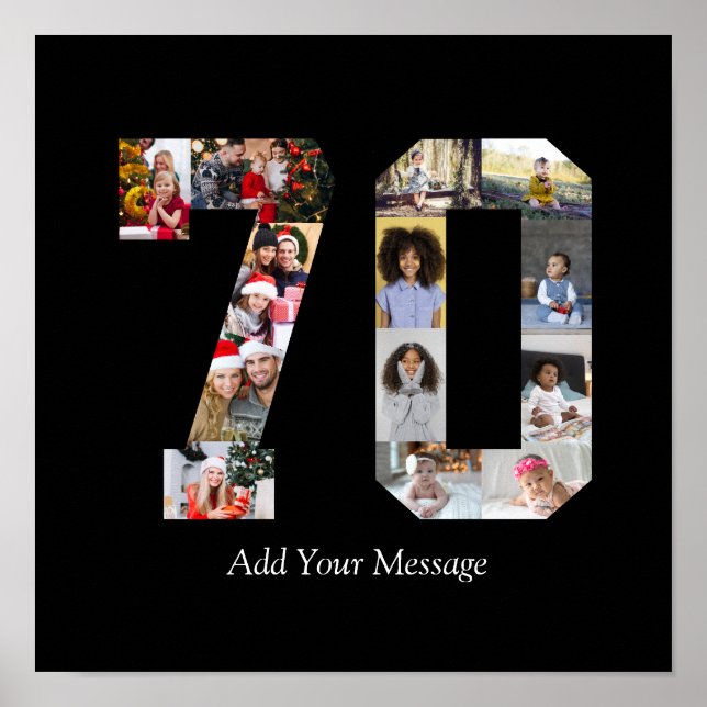 Number 70 Photo Collage Poster (Front)