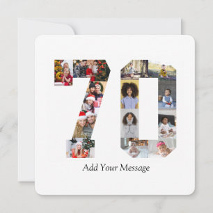 Number 70 Photo Collage Thank You Card