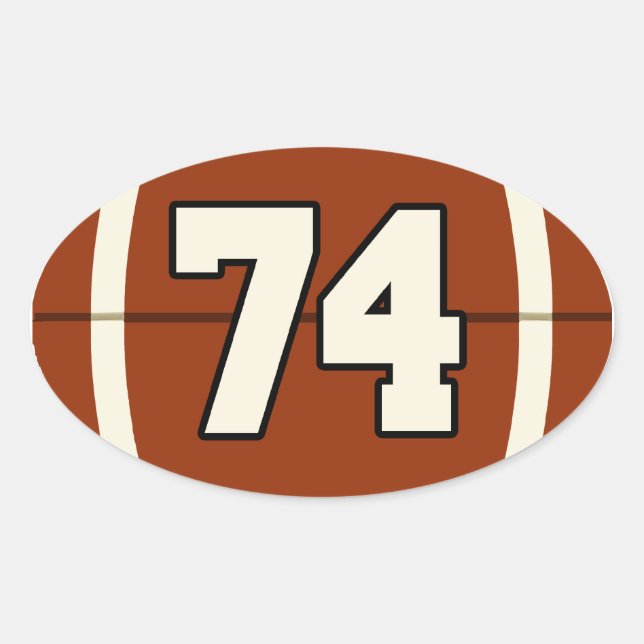 Number 74 Football Sticker (Front)
