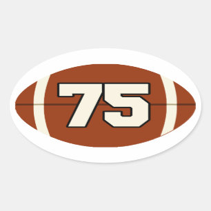 Number 75 Football Sticker