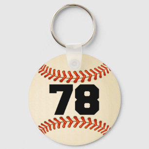 Number 78 Baseball Key Ring