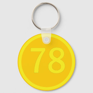 number, 78,  in a circle key ring