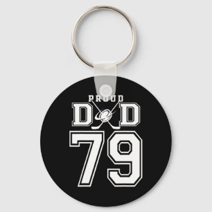 Number 79 Custom Proud Hockey Dad Personalised For Key Ring