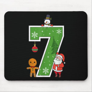 Number 7 67 Meme Couple Pajamas Christmas Matching Mouse Pad