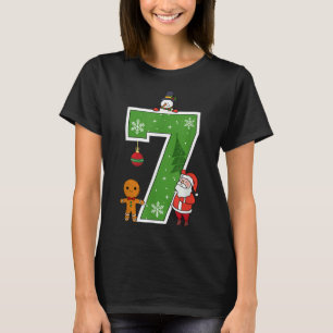 Number 7 67 Meme Couple Pajamas Christmas Matching T-Shirt
