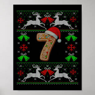 Number 7 67 Meme Funny Ugly Xmas Christmas Sweater Poster