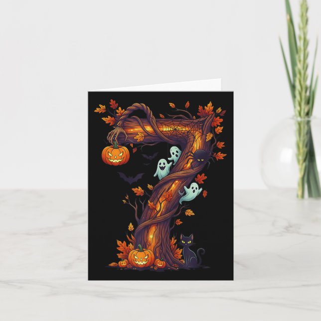 Number 7 67 Meme Halloween Pumpkin Costume Matchin Card (Front)