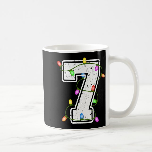Number 7 7th Birthday Boy Christmas Happy Birthday Coffee Mug (Right)