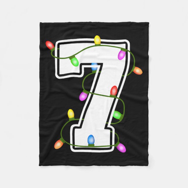 Number 7 7th Birthday Boy Christmas Happy Birthday Fleece Blanket (Front)