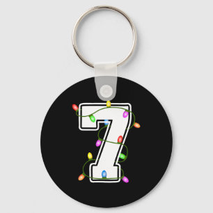 Number 7 7th Birthday Boy Christmas Happy Birthday Key Ring