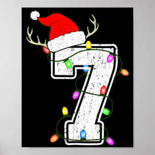 Number 7 7th Birthday Boy Christmas Happy Birthday Poster