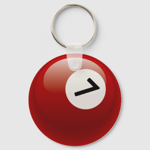 NUMBER 7 BILLIARDS BALL KEY RING