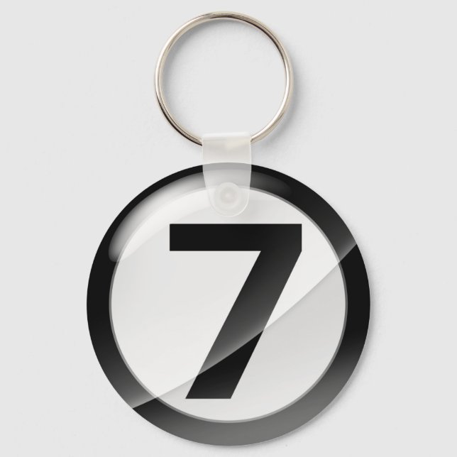 Number 7 black Key Chain (Front)