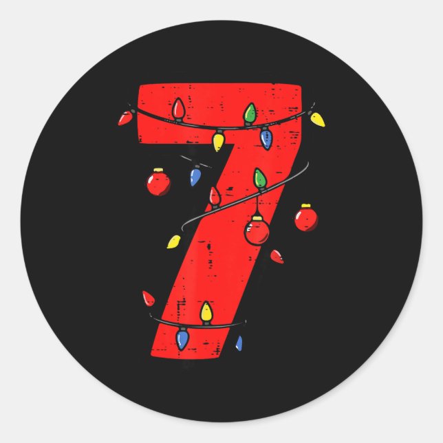 Number 7 Christmas 6 7 Matching 67 Meme Men Women  Classic Round Sticker (Front)