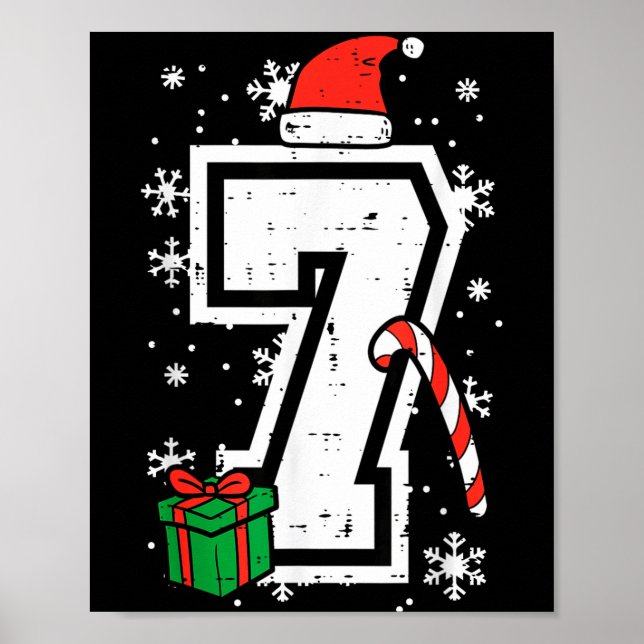 Number 7 Christmas 6 7 Xmas Matching 67 Meme Men W Poster (Front)