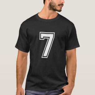 Number 7 Front Back Varsity Sports Team 7th Birthd T-Shirt