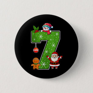 Number 7 Funny 67 Meme Couple Pajamas Christmas Ma 6 Cm Round Badge