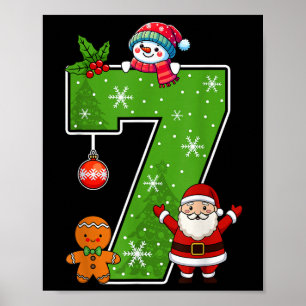 Number 7 Funny 67 Meme Couple Pajamas Christmas Ma Poster