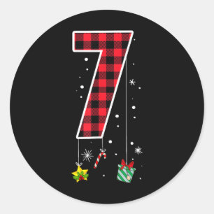 Number 7 Funny Meme Saying 6 7 Six Seven Christmas Classic Round Sticker