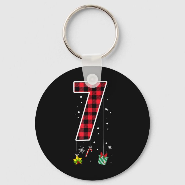 Number 7 Funny Meme Saying 6 7 Six Seven Christmas Key Ring (Front)