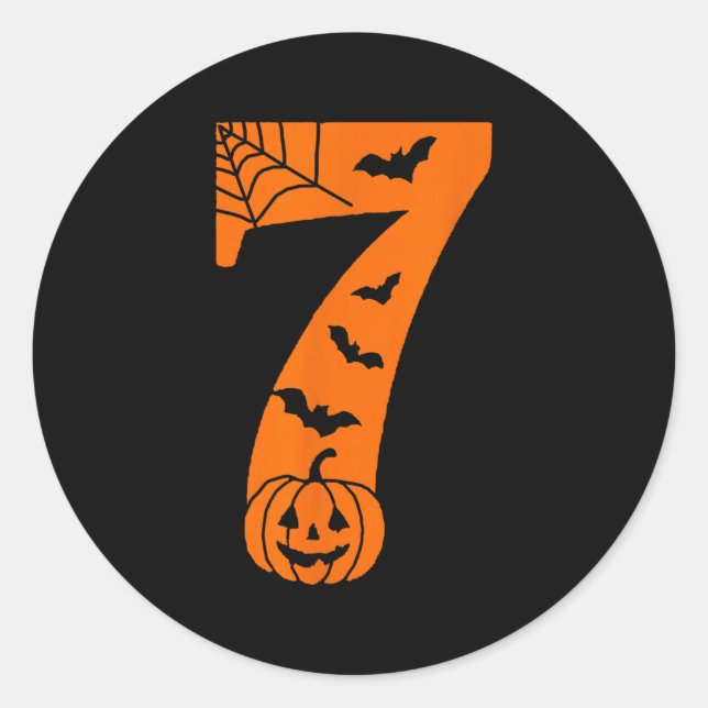 Number 7 Funny Meme Saying 6 7 Six Seven Halloween Classic Round Sticker (Front)