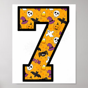 Number 7 Funny Meme Saying 6 7 Six Seven Halloween Poster