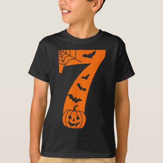 Number 7 Funny Meme Saying 6 7 Six Seven Halloween T-Shirt (Front)