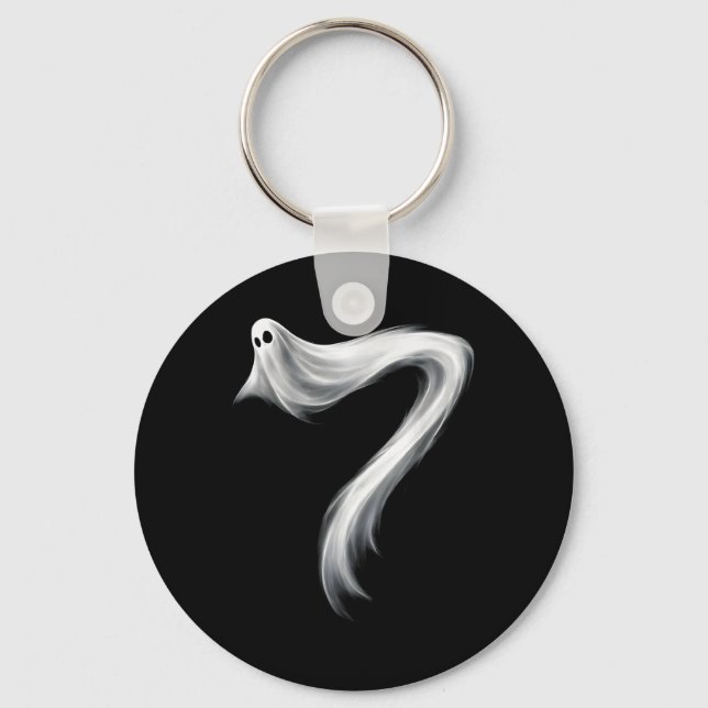 Number 7 Ghost Funny Six Seven 67 Halloween Meme  Key Ring (Front)