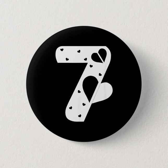 Number 7 Hearts Love 67 Couple Matching Christmas  6 Cm Round Badge (Front)