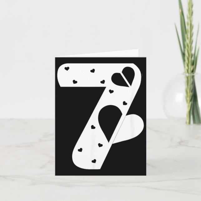 Number 7 Hearts Love 67 Couple Matching Christmas  Card (Front)