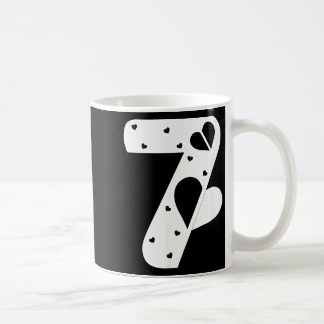 Number 7 Hearts Love 67 Couple Matching Christmas  Coffee Mug (Right)