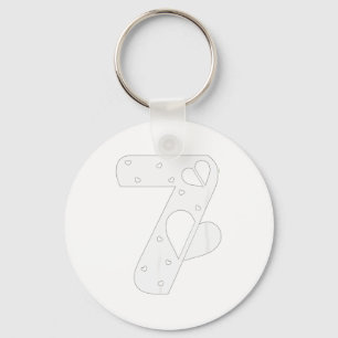 Number 7 Hearts Love 67 Couple Matching Christmas  Key Ring