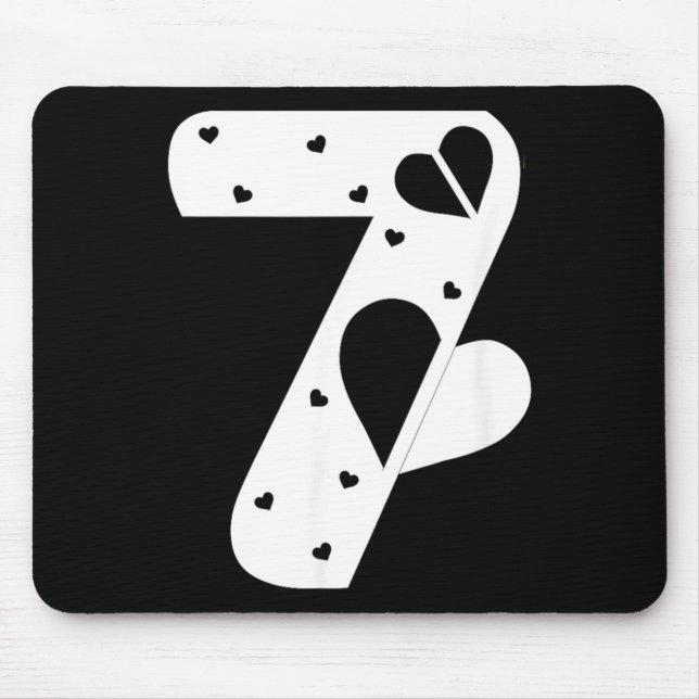 Number 7 Hearts Love 67 Couple Matching Christmas  Mouse Pad (Front)