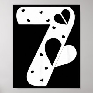 Number 7 Hearts Love 67 Couple Matching Christmas Poster