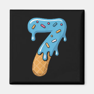 Number 7 Ice Cream Drip 67 Meme Couple Matching Ha Magnet
