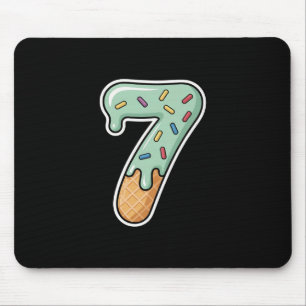 Number 7 Ice Cream Drip Six Seven 67 Meme 7th Birt Mouse Pad