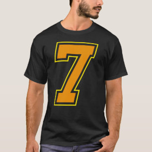 Number 7 In Yellow-orange T-Shirt