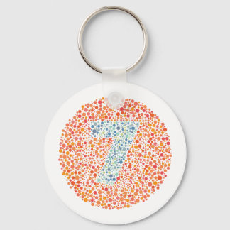 Number 7 Ishihara Test Circle Key Ring