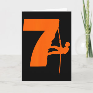 Number 7 Kids Climbing 7th Birthday Party Ninja Th Card