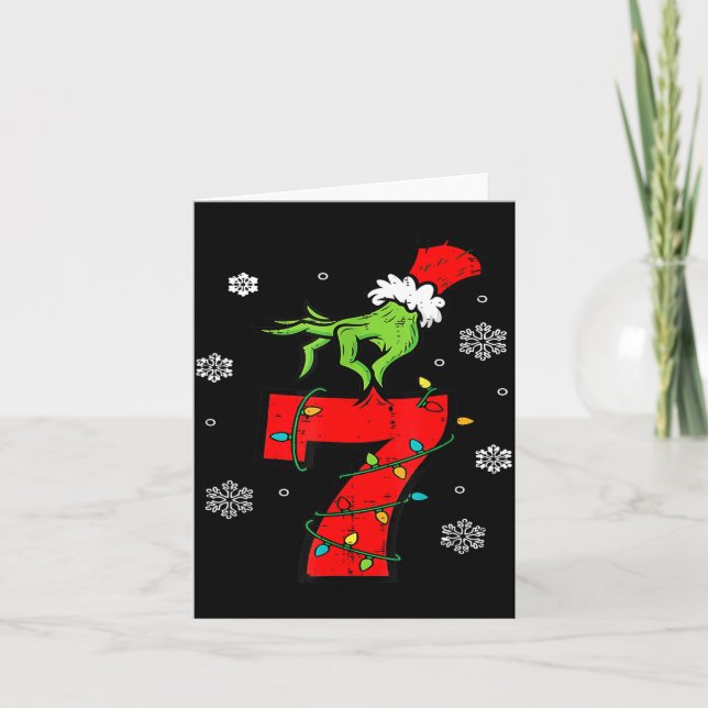 Number 7 Matching 67 Meme 6 7 Christmas Boys Youth Card (Front)