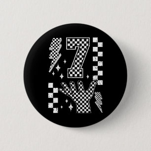 Number 7 Matching 67 Meme Checkered Costume Kids _ 6 Cm Round Badge