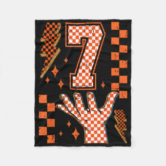 Number 7 Matching 67 Meme Checkered Halloween Cost Fleece Blanket