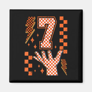Number 7 Matching 67 Meme Checkered Halloween Cost Magnet