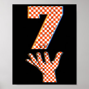 Number 7 Matching 67 Meme Checkered Halloween Cost Poster